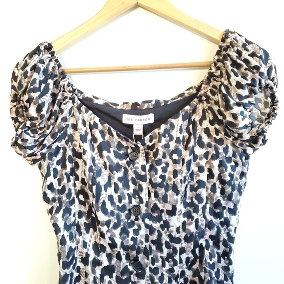 New Red Carter Nora Black Cheetah Print Mini Dress NWT Size XS - Picture 7 of 10